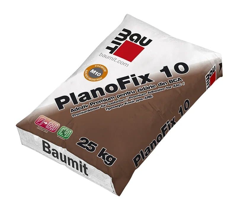 Mortar adeziv, pentru zidărie din BCA, Baumit PlanoFix 10, 25kg