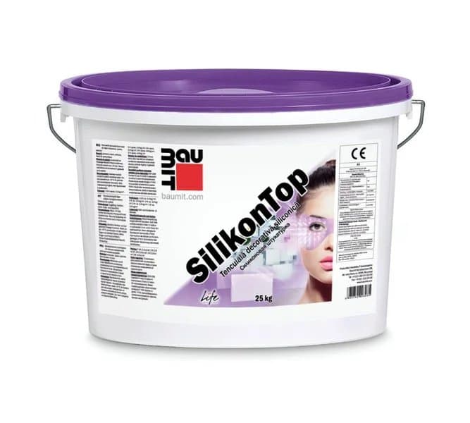 Tencuiala decorativa siliconica Baumit SilikonTop K2 (bob de orez), 25kg