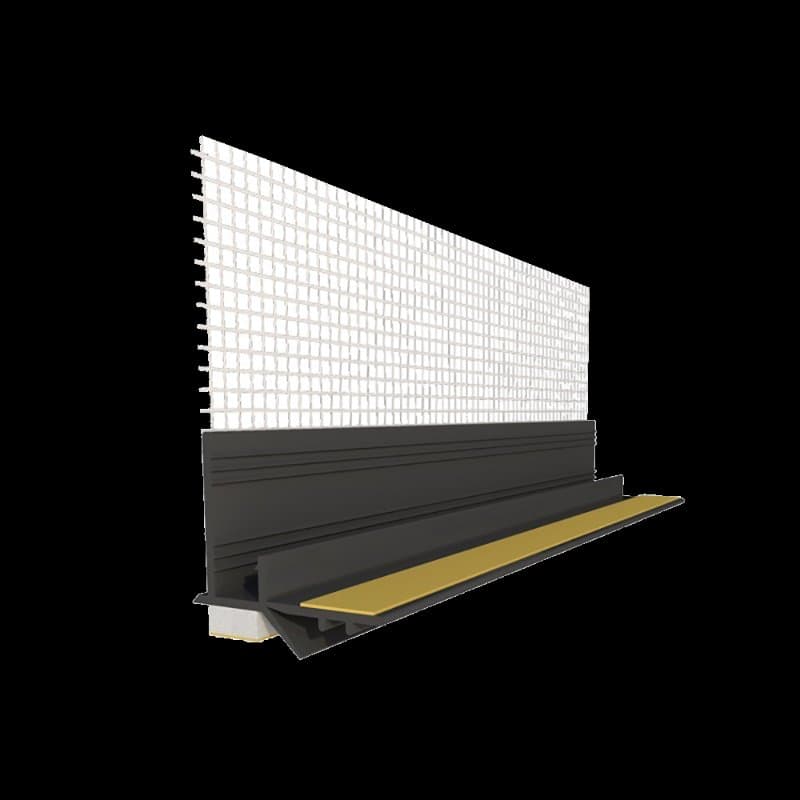 Profil PVC autoadeziv cu plasa pentru geam grafit 6mm 2.5m