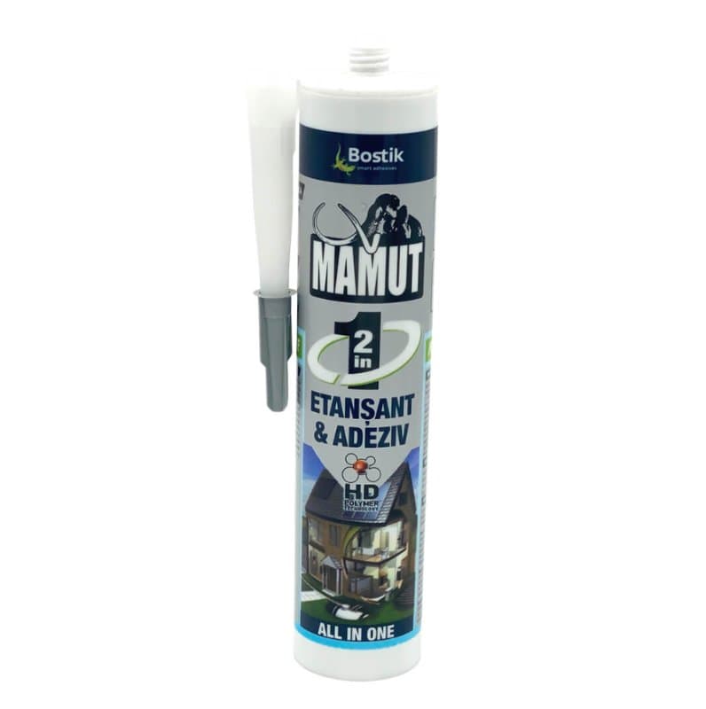 Ermetic silicon Bostik Mamut 2 în 1 gri universal 290 ml