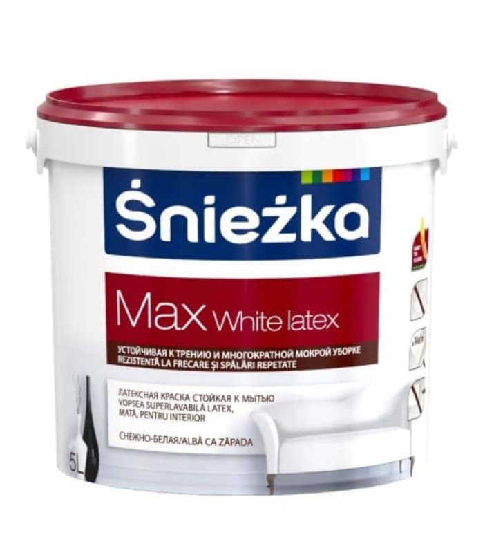SNIEZKA MAX White Latex 1L, Emulsie interioara alba