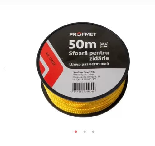 Sfoara pentru zidarie 1,6mm x 50m, in rola, galbena
