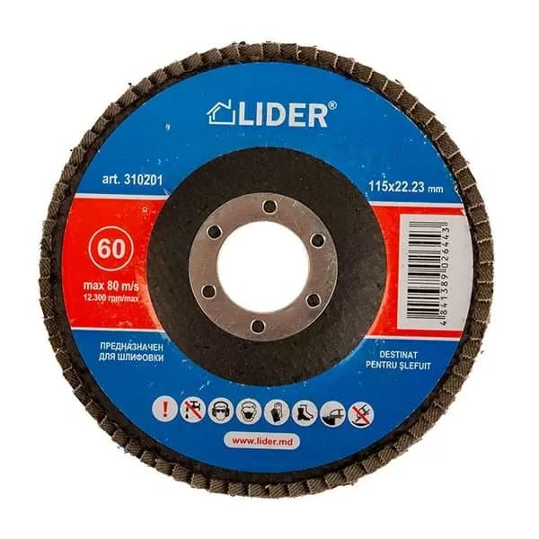 Disc p/u slefuit lamelar_115x22,23mm_P80 drept cu oxid de aluminiu T27