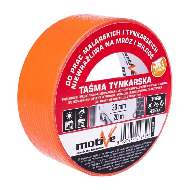 Bandă adezivă pentru tencuieli (oranj) 48mm/50m Motive
